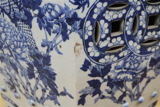 Pair of Chinese blue and white garden seats- a.f